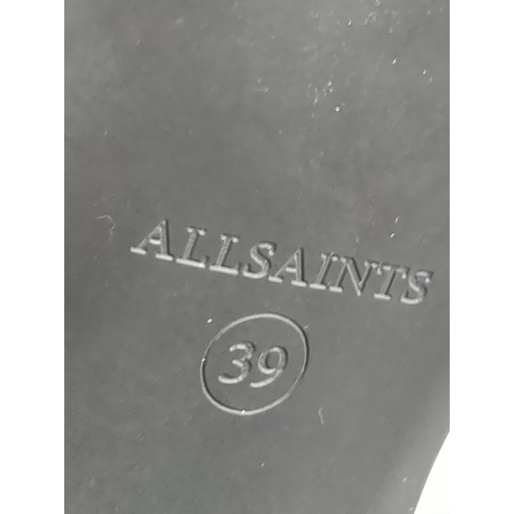 All Saints Ana Heeled Ankle Leather Boots Zip Black Sz 8 Party Club - Picture 10 of 12